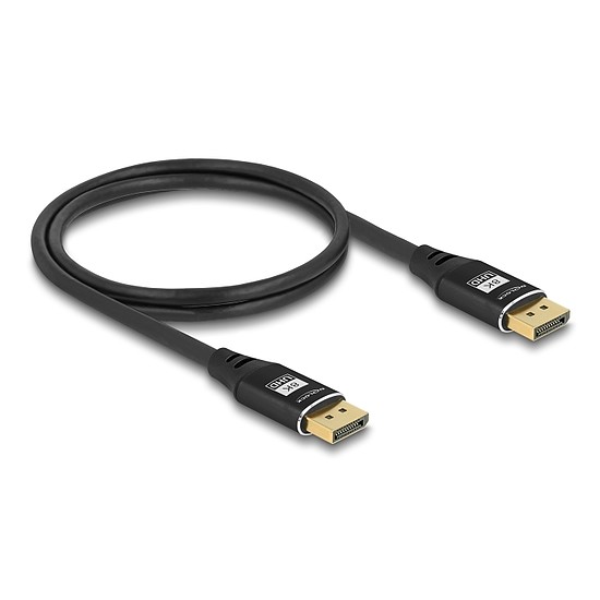 Delock DisplayPort kábel 8K 60 Hz 1 m fekete fém
