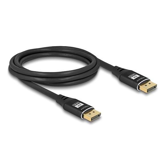 Delock DisplayPort kábel 8K 60 Hz 2 m fekete fém