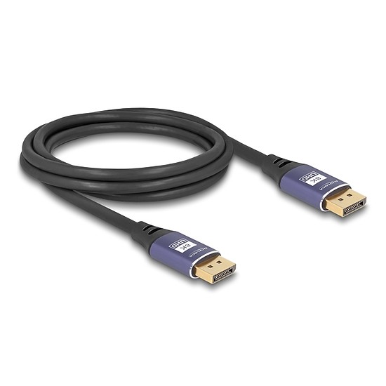 Delock DisplayPort kábel 8K 60 Hz 2 m lila fém