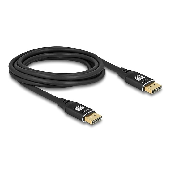 Delock DisplayPort kábel 8K 60 Hz 3 m fekete fém