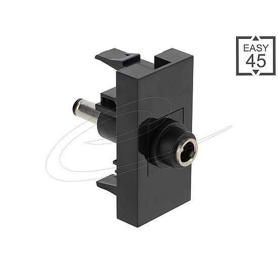 Delock Easy 45 modul DC 5.5 x 2.1 mm anya - DC 5.5 x 2.1 mm apa fekete