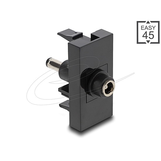 Delock Easy 45 modul DC 5.5 x 2.5 mm anya - DC 5.5 x 2.1 mm apa fekete