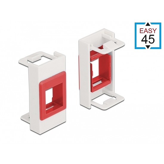 Delock Easy 45 Modul Keystone tartó 22,5 x 45 mm, fehér / piros (81355)