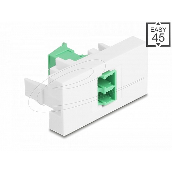 Delock Easy 45 modul LC Duplex anya LC Duplex anya, lézeres védelem flip belső zöld/fehér