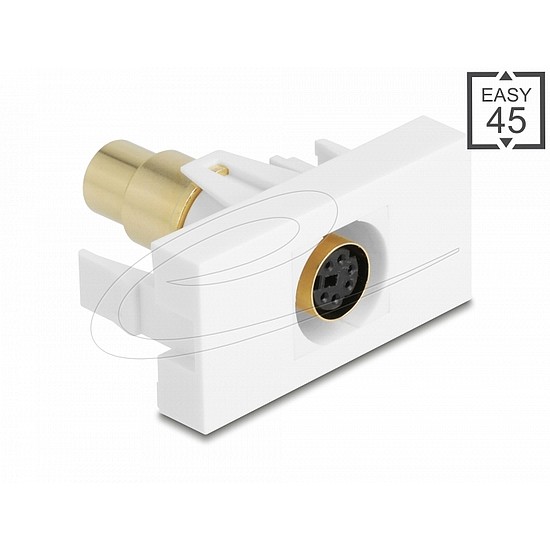 Delock Easy 45 modul Mini-DIN 6 tűs anya - anya aranyozott fehér