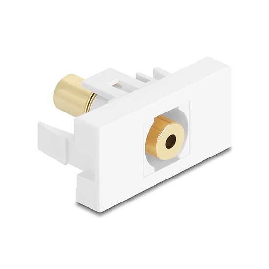Delock Easy 45 Modul sztereó jack aljzat 3,5 mm 4 tűs sztereó jack aljzat 3,5 mm 4 tűs aranyozott fehér