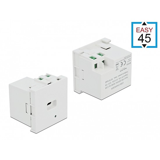 Delock Easy 45 USB töltő port modul 1 x USB Type-C PD csatlakozó felülettel (81312)