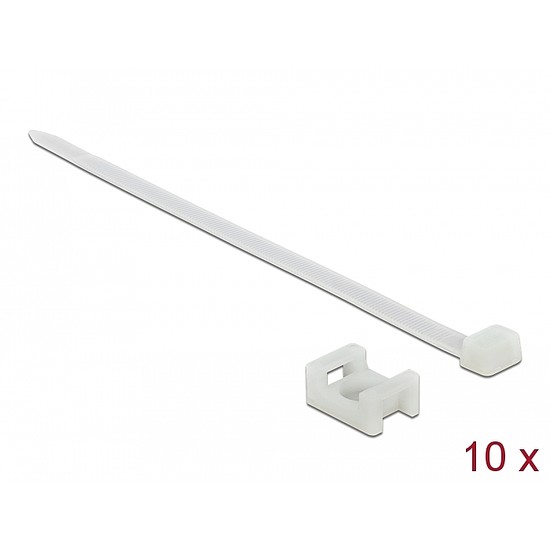 Delock Fehér csavart biztosító foglalat készlet 23 x 16 mm H 150 x Sz 7,2 mm kábellel (18885)