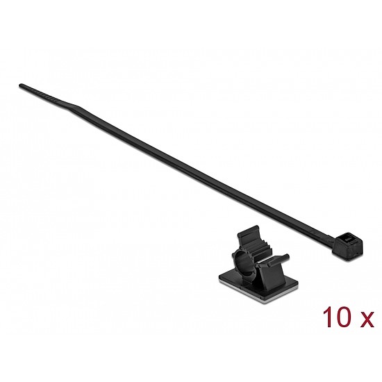 Delock Fekete, 25 x 18 mm-es kábelfogó H 200 x Sz 3,6 mm - kábellel (18878)
