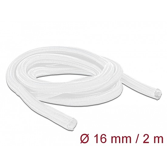 Delock Fonott kábelharisnya önzáródó 2 m x 16 mm fehér (20699)