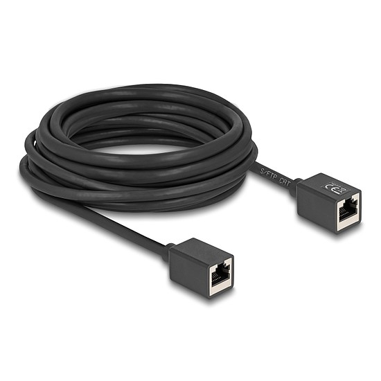 Delock Hálózat bővítő kábel RJ45 anya - RJ45 anya Cat.6A S/FTP 7,5 m fekete
