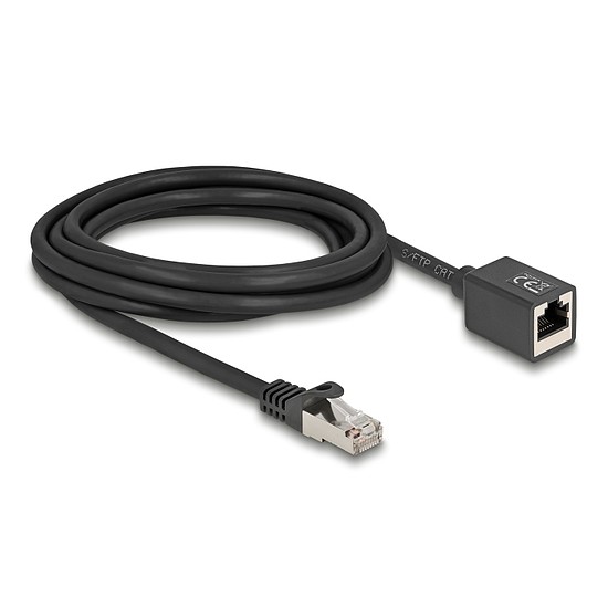 Delock Hálózat bővítő kábel RJ45 apa - RJ45 anya Cat.6A S/FTP 3 m fekete