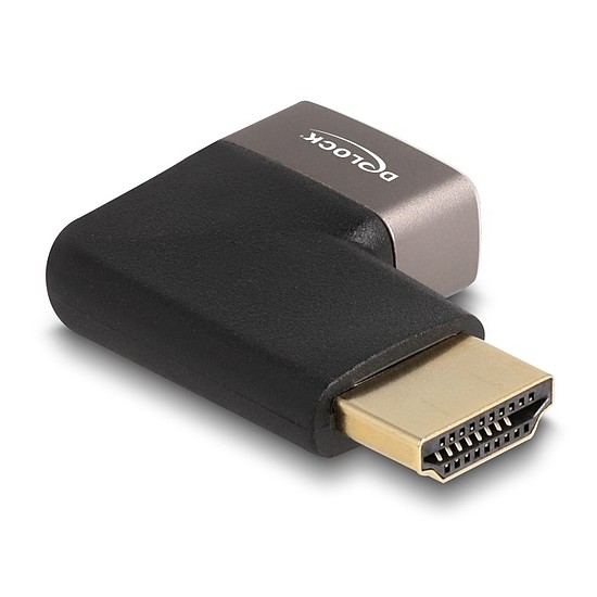 Delock HDMI adapter apa - anya 90 jobbra hajlítva 8K 60 Hz szürke fém