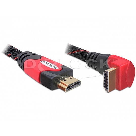 Delock High Speed HDMI Ethernet kábel, A-A apa/apa 3,0m hajlított (82687)
