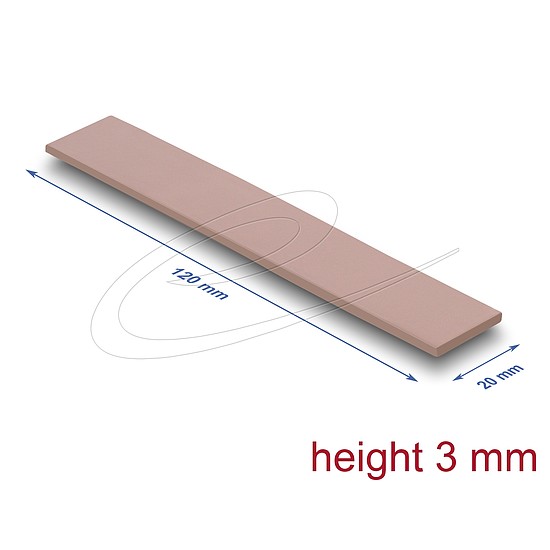 Delock Hővezető párna 120 x 20 x 3 mm M.2 modulokhoz 3,0 W/mK nem szilikon anyagú