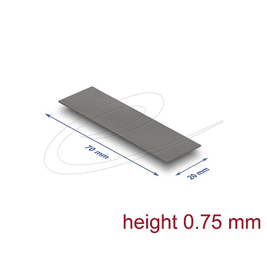 Delock Hővezető párna 70 x 20 x 0,75 mm M.2 modulokhoz 3,0 W/mK
