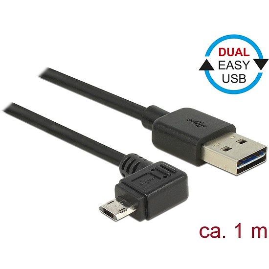 Delock Kábel, EASY-USB 2.0-s A-típusú csatlakozódugó > EASY-USB 2.0-s Micro-B típusú csatlakozódugó, (83846)