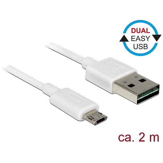 Delock Kábel, EASY-USB 2.0-s A-típusú csatlakozódugó > EASY-USB 2.0-s Micro-B típusú csatlakozódugó, (84808)