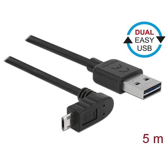 Delock Kábel, EASY-USB 2.0-s A-típusú csatlakozódugó > EASY-USB 2.0-s Micro-B típusú csatlakozódugó, (85561)