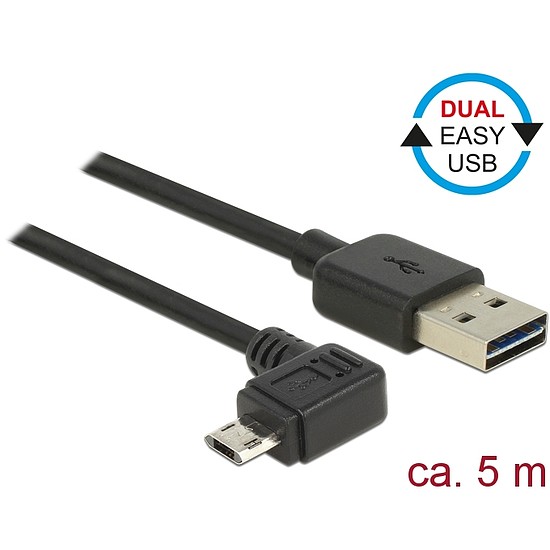 Delock Kábel, EASY-USB 2.0-s A-típusú csatlakozódugó > EASY-USB 2.0-s Micro-B típusú csatlakozódugó, (85562)