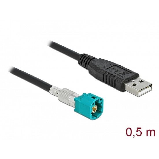 Delock Kábel HSD Z apa - A-típusú USB 2.0 apa 0,5 m (90489)