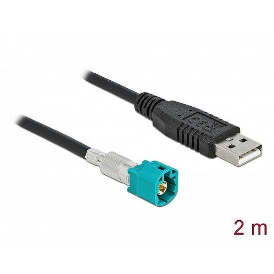 Delock Kábel HSD Z apa - A-típusú USB 2.0 apa 2 m (90491)