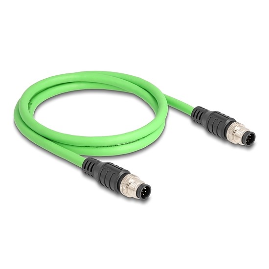 Delock Kábel M12 A kódolt 8 tűs apa - apa PUR (TPU) 1 m
