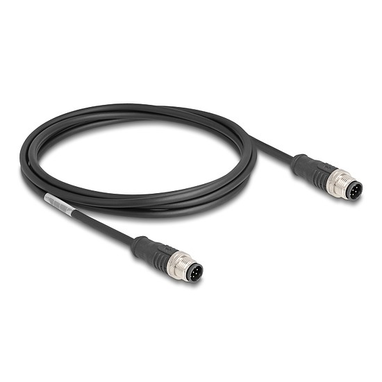 Delock Kábel M12 A kódolt 8 tűs apa - apa PVC 2 m
