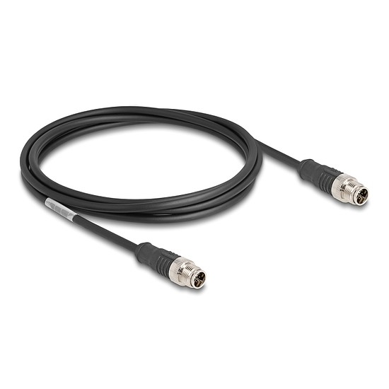 Delock Kábel M12 X kódolt 8 tűs apa - apa PVC 2 m