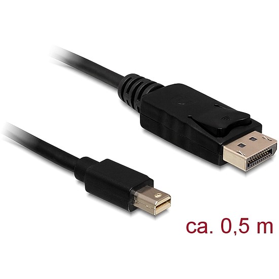 Delock Kábel Mini Displayport 1.2 dugó > Displayport dugó 4K 60 Hz 0,5 m (83984)