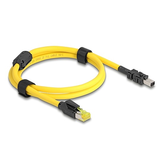 Delock kábel RJ45 dugó Cat.6-Mini I/O 8 tűs D-alakú 2-es típusú dugó 1 m sárga