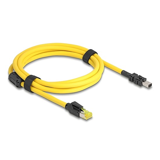 Delock kábel RJ45 dugó Cat.6-Mini I/O 8 tűs D-alakú 2-es típusú dugó 2 m sárga