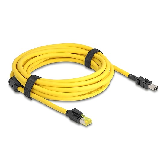 Delock kábel RJ45 dugó Cat.6-Mini I/O 8 tűs D-alakú 2-es típusú dugó 5 m sárga