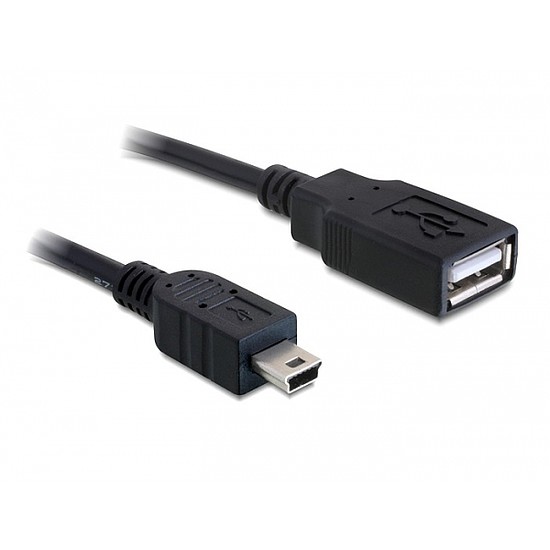 Delock kábel USB 2.0-A anya > mini USB apa 0,5 m (82905)