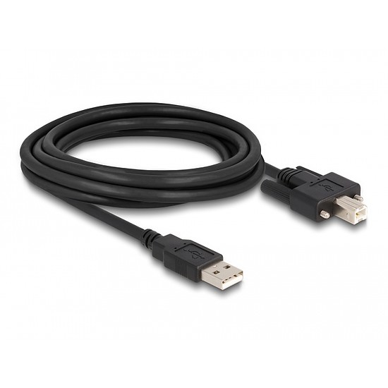 Delock Kábel USB 2.0 A-Típusú dugó - B-Típusú dugó csavarokkal ellátott 1 m (87198)