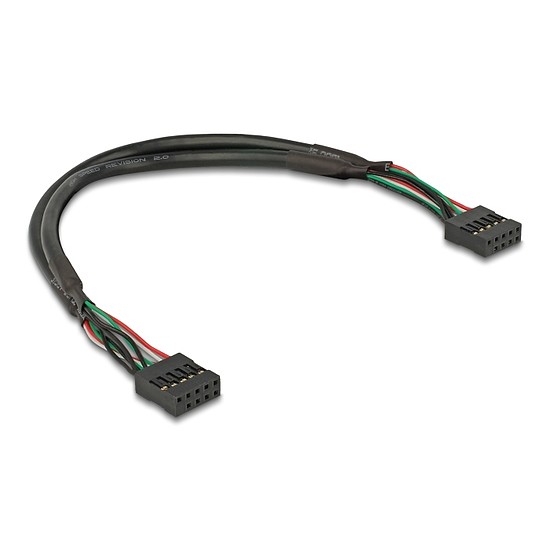 Delock Kábel USB 2.0-s csatlakozóhüvellyel, 2,54 mm, 10 tű - USB 2.0-s csatlakozóhüvellyel, 2,54 mm, 10 tű, 25 cm