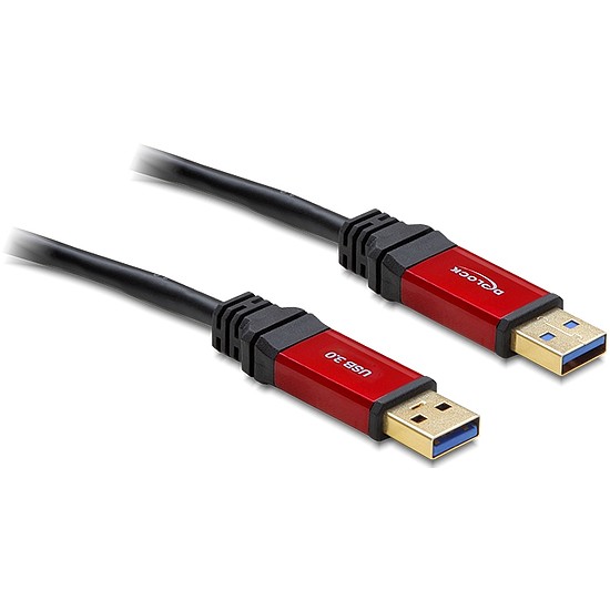 Delock kábel USB 3.0-A apa / apa 1 méteres Prémium (82744)