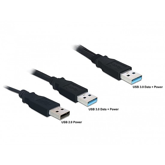 Delock kábel USB 3.0-A apa > USB 3.0-A apa + USB 2.0-A apa (82908)