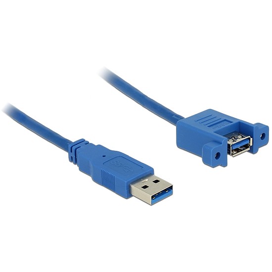 Delock kábel USB 3.0 A-típusú apa > USB 3.0 A-típusú anya rögzítőfejjel 1 m (85112)