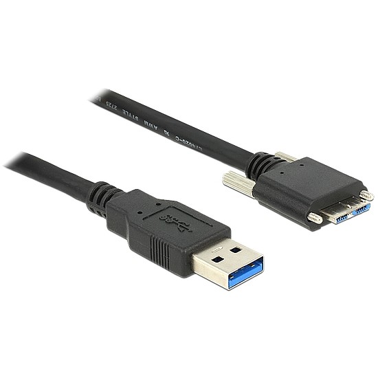 Delock Kábel USB 3.0 A típusú dugó > USB 3.0 Micro-B típusú dugó csavarokkal ellátott 3 m (83599)