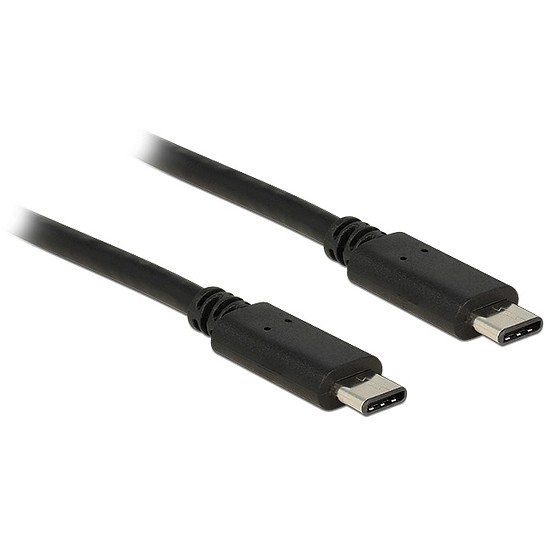 Delock Kábel USB C típus 2.0 dugó > USB C típus 2.0 dugó 1 m fekete (83673)