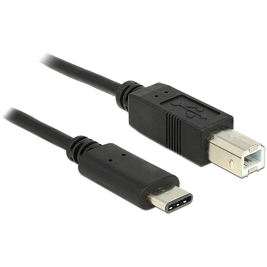 Delock Kábel USB Type-C 2.0 dugó > USB 2.0 B-típusú dugó 0,5 m fekete (83328)
