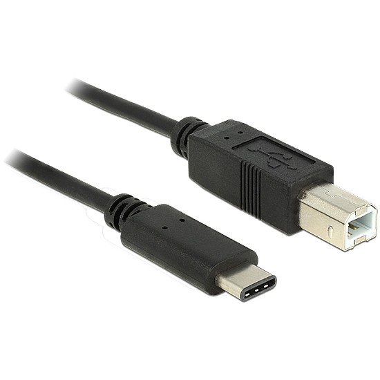 Delock Kábel USB Type-C 2.0 dugó > USB 2.0 B típusú dugó 1 m fekete (83601)