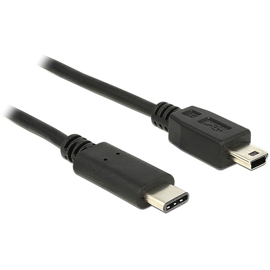 Delock Kábel USB Type-C 2.0 dugó > USB 2.0 Mini-B típusú dugó 1 m fekete (83603)