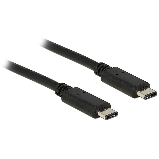 Delock Kábel USB Type-C 2.0 dugó > USB Type-C 2.0 dugó 0,5 m fekete (83672)