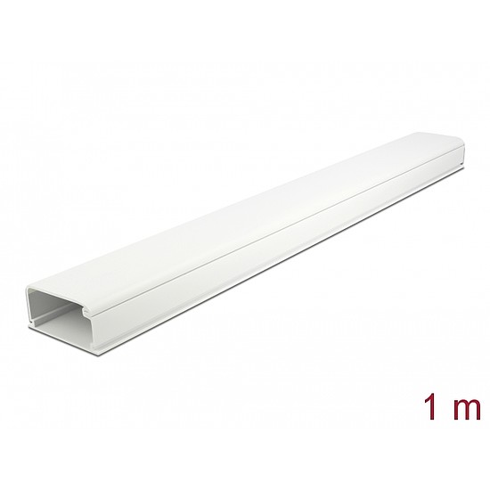 Delock Kábelcsatorna fedéllel 57 x 28 mm - hossza 1 m fehér (20723)