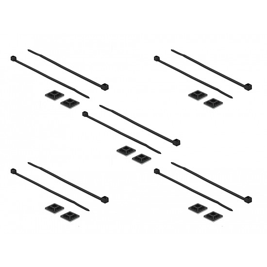 Delock Kábelkötegelő talp 20 x 20 mm, kábelkötegelővel, melynek hossza 200 mm x szélessége 2,5 mm fe (18680)