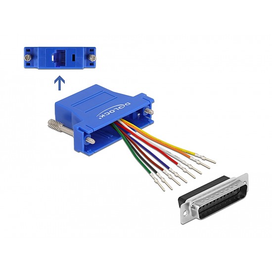 Delock Kék D-Sub 25-tűs apa RJ45 anya összekötő adapter (66648)