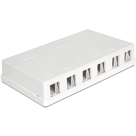 Delock Keystone falra szerelhető doboz, 6 port (86227)