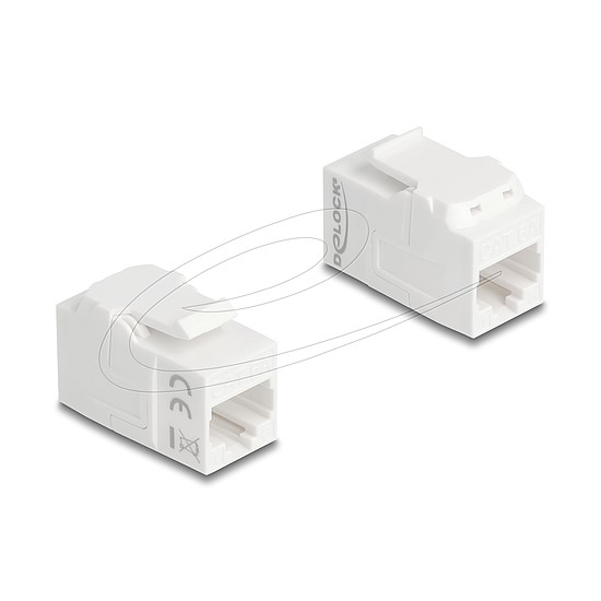 Delock Keystone modul összekötő RJ45 aljzat RJ45 aljzat, Cat.6A UTP, fehér